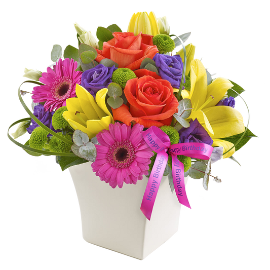 Happy Birthday Vibrant Exquisite Arrangement
