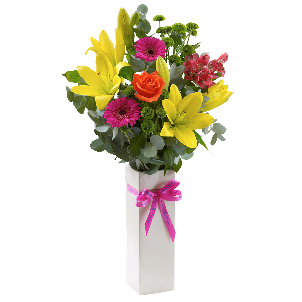 Happy Birthday Vibrant Exquisite Arrangement